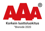 AAA Korkein luottoluokitus Bisnode 2020